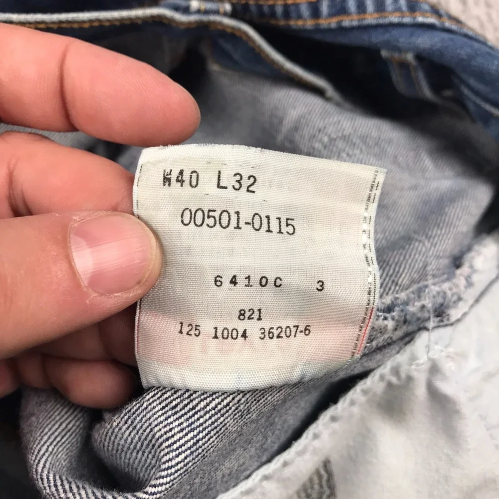 Levis 501 XX Jeans Mens 40 (40x31) Blue Button Fly Denim Vintage Y2K *Flaw